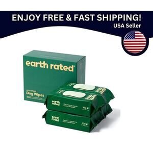 Earth Rated Hypoallergenic Dog Wipes, Unscented - 60 ct x 5, 300 Wipes